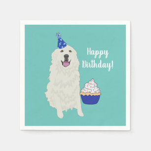 Customisable Great Pyrenees Birthday Napkin