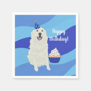 Customisable Great Pyrenees Birthday Napkin