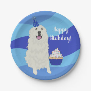 Customisable Great Pyrenees Birthday  Paper Plate