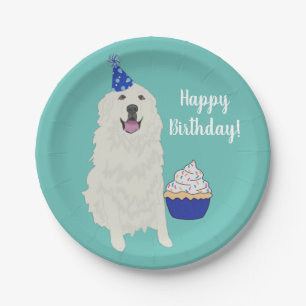 Customisable Great Pyrenees Birthday  Paper Plate