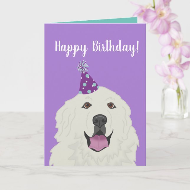 Customisable Great Pyrenees Card (Orchid)
