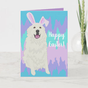 Customisable Great Pyrenees Easter Card