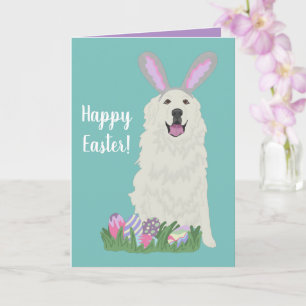 Customisable Great Pyrenees Easter Card