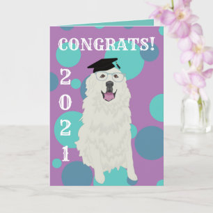 Customisable Great Pyrenees Graduation Card