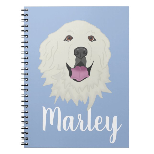 Customisable Great Pyrenees Notebook (Front)