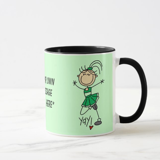 Customisable Green Cheerleader Mug (Right)