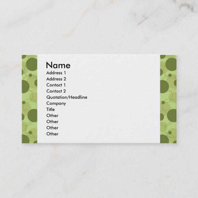 customisable green dots card (Front)