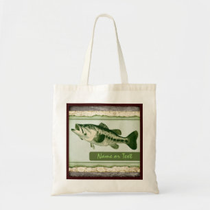 Customisable green fish reusable grocery bag