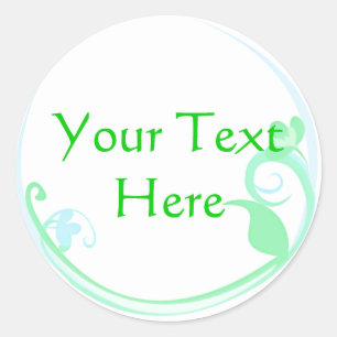 Customisable Green Flower Stickers