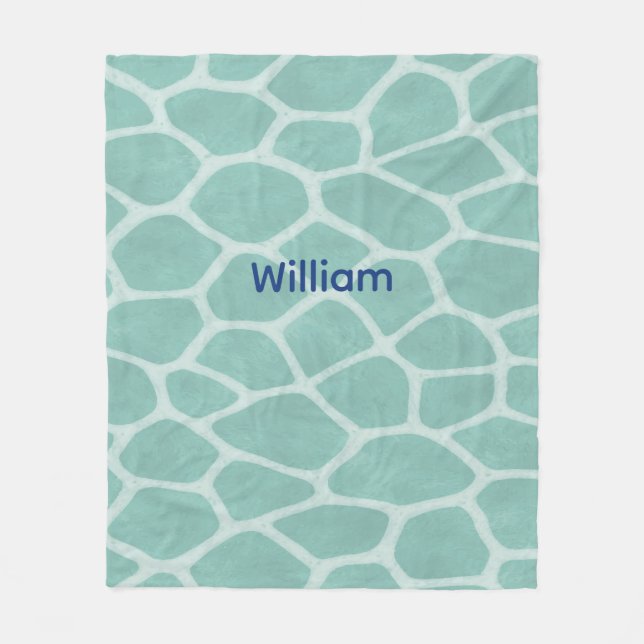 customisable green giraffe print fleece blanket (Front)