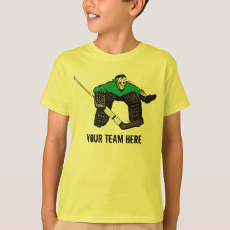 Customisable green hockey goalie boys tee