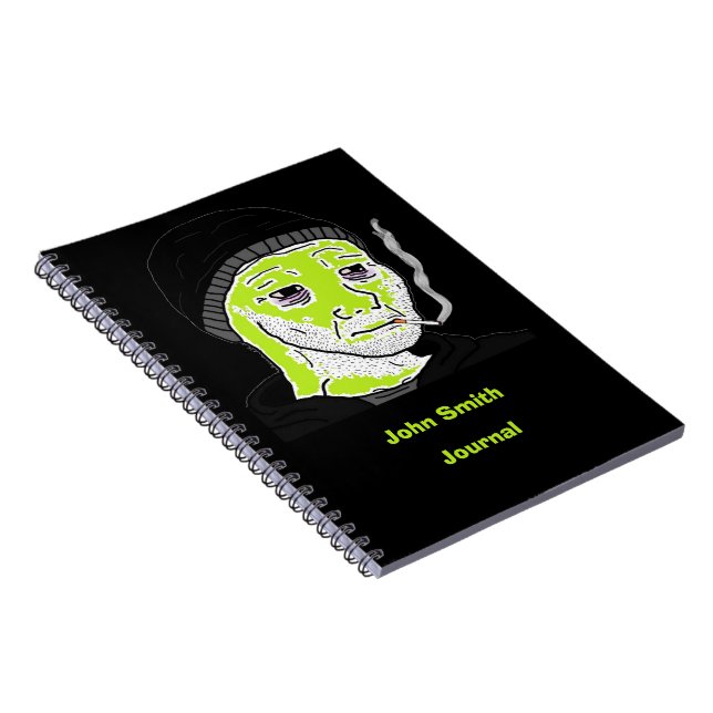 Customisable Green Martian Doomer Spiral Bound Notebook (Right Side)