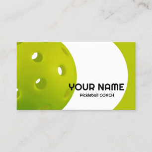 Customisable Green realistic pickleball Business Card