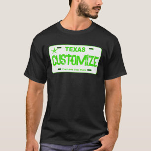 Customisable green Texas license plate shirt
