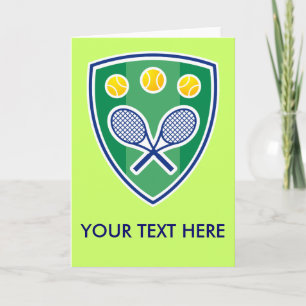 Customisable Greeting Card For Tennis Players