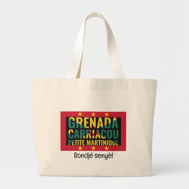 Customisable GRENADA  Large Tote Bag (Front)