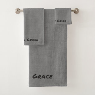 Customisable Grey Towel Set