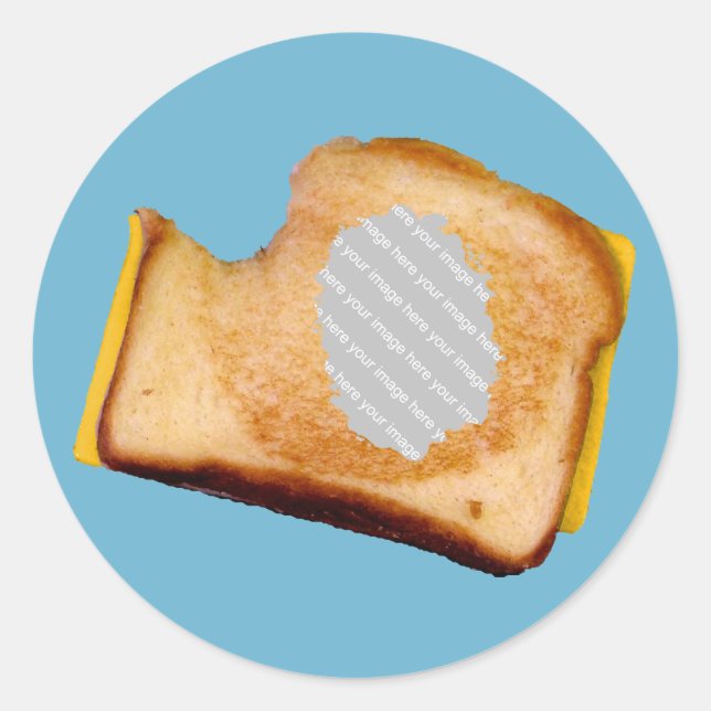 Customisable Grilled Cheese Sandwich Classic Round Sticker (Front)