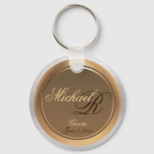 Customisable Groom Keepsake Keychain (Front)
