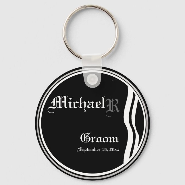 Customisable Grooms Keepsake Keychain (Front)