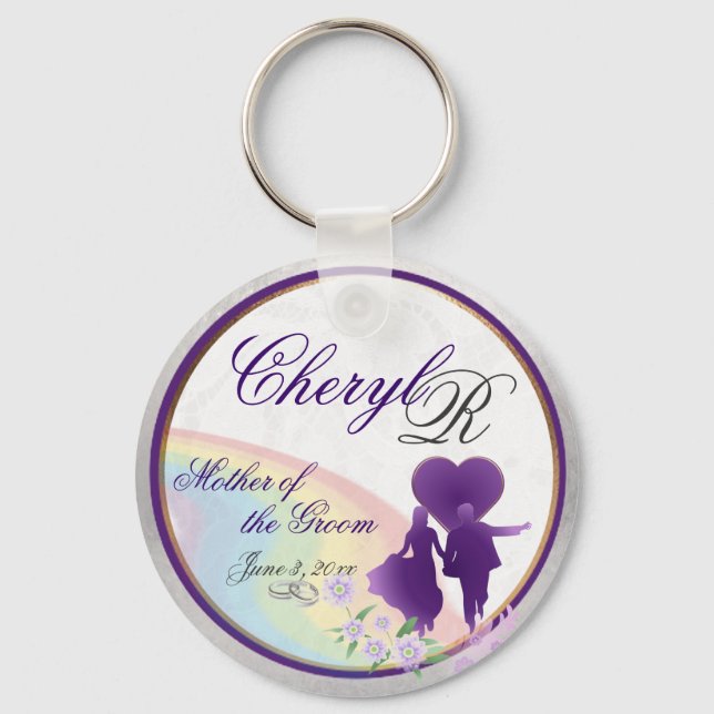 Customisable Grooms Mother's Keepsake Keychain (Front)