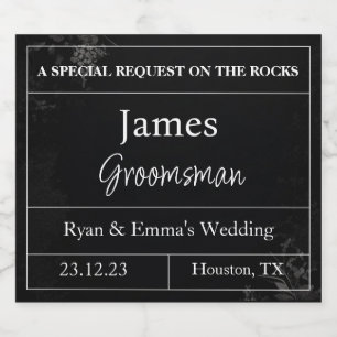 Customisable Groomsmen Proposal Whiskey  Liquor Bottle Label