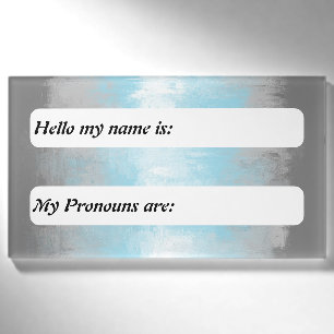 Customisable Grungy Glitchy Demiboy Pride Flag Name Tag