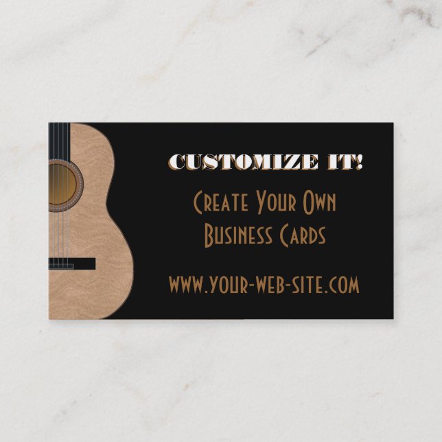 Customisable Guitar Music Business Card (Front)