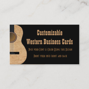 Customisable Guitar Music Business Card