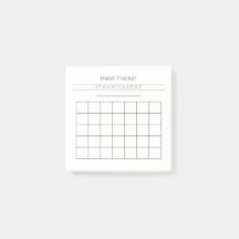 Customisable Habit Tracker Post It Notes 3" x 3"