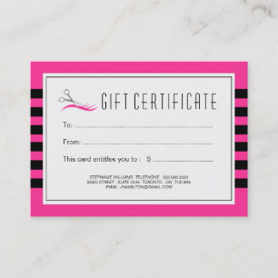 Customisable Hair Salon Gift Certificate