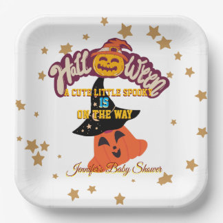 Customisable Halloween Baby Shower Disposables Paper Plate