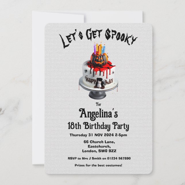Customisable Halloween Birthday Costume Party Invitation (Front)