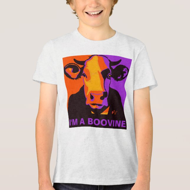 Customisable! Halloween Boovine Pop Art Cow Tshirt (Front)