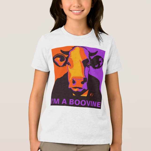 Customisable! Halloween Boovine Pop Art Cow Tshirt (Front)