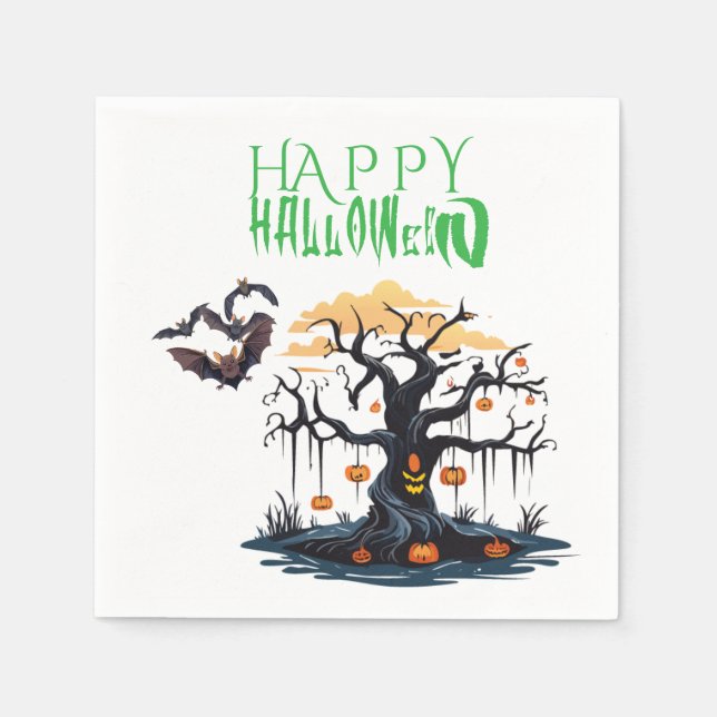 Customisable Halloween Fun  Napkin (Front)