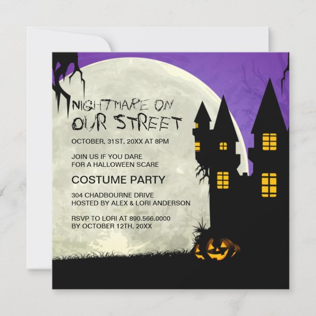 Customisable Halloween Party Invitation (Front)