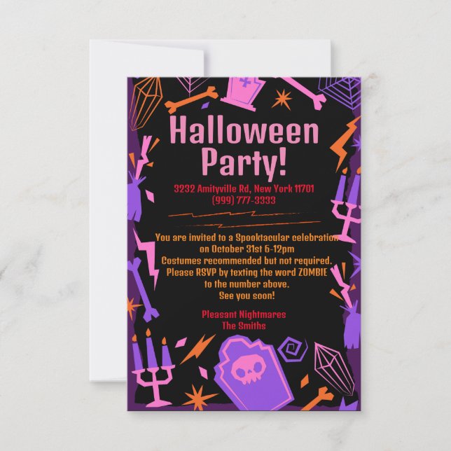 Customisable Halloween Party Invitation Spooky (Front)