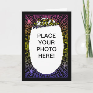 customisable halloween photo card spider web