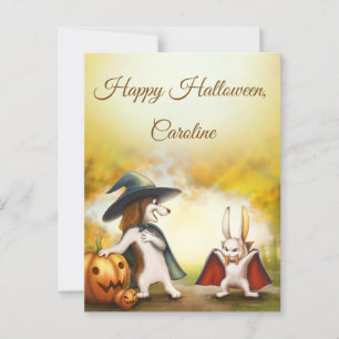 Customisable Halloween Postcard Vintage Style