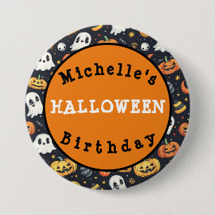 Customisable Halloween Pumpkin & Ghost Button