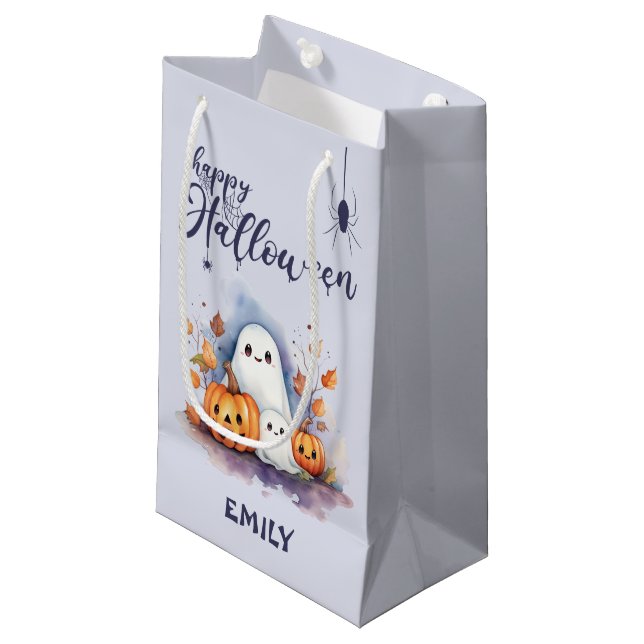 Customisable Halloween Small Trick or Treat Bag (Front Angled)