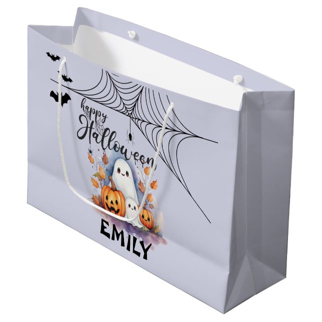 Customisable Halloween Trick or Treat Bag Large    (Front Angled)