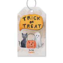 Customisable Halloween Watercolor Gift Tag 