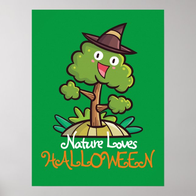 Customisable Halloween Witch Tree Poster (Front)