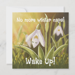 Customisable Hand Drawn Snowdrop Floral Card