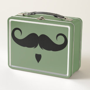 Customisable Handlebar Moustache Metal Lunch Box