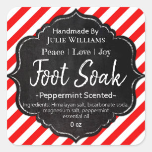 Customisable Handmade Christmas Foot Soak Label