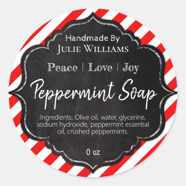 Customisable Handmade Christmas Soap Label (Front)