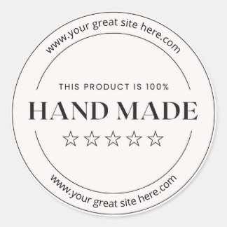 Customisable Handmade Product Classic Round Sticker